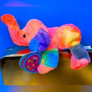 AVON FULLO BEANS NWT VTG 90’s TRUMPET THE ELEPHANT RAINBOW NEON COLORED PLUSH 7”